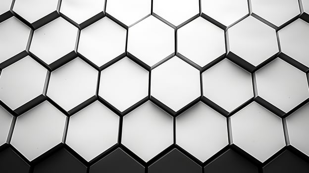 design hexagon background black and white photo