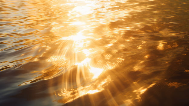 water gold light burst photo