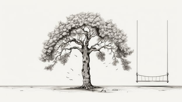 branch line drawing of tree photo