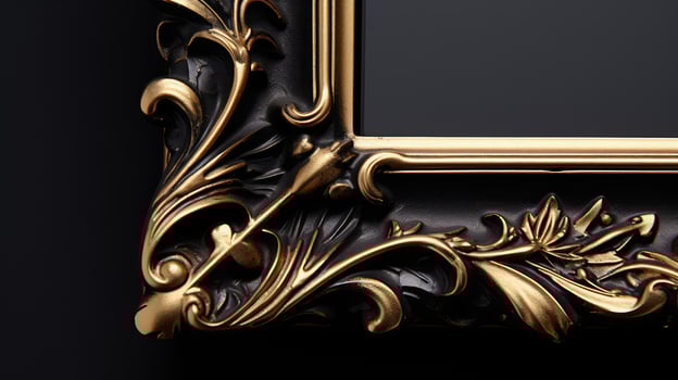 details black and gold picture frame photo