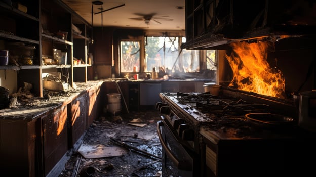 aftermath house fire damage photo