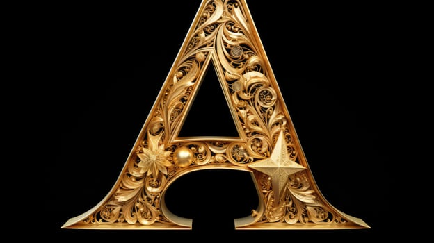 elegant gold star alphabet photo