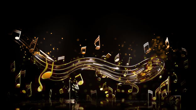 photo gold musical notes
