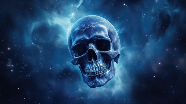 stars blue skull photo
