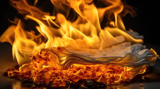 flames paper on fire photo
