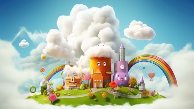 sky power plant cartoon photo