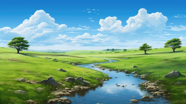 stream green pastures photo