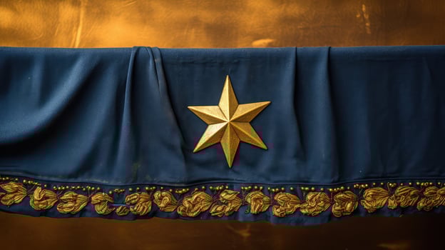 embroidered gold star banner photo