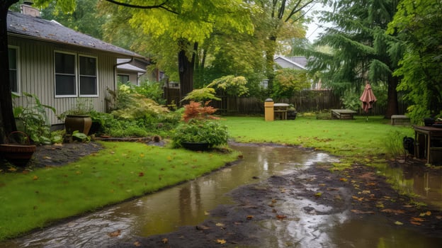 runoff water in yard photo