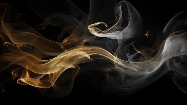 smoke gold frame black background photo
