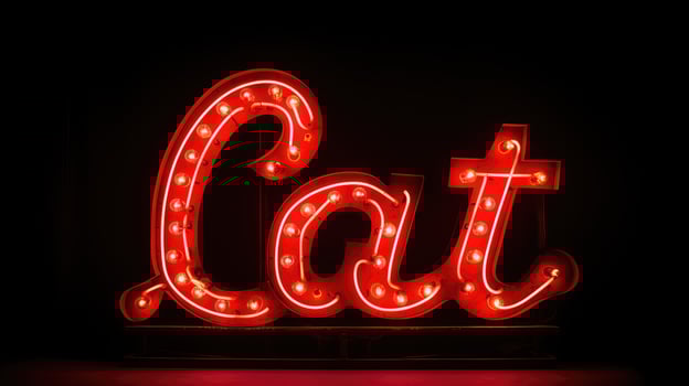 cursive red light font photo