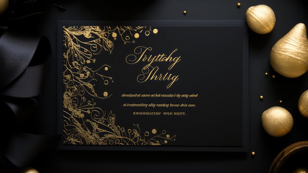 elegant black gold birthday photo