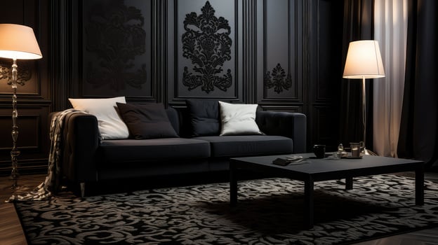 design damask pattern black photo
