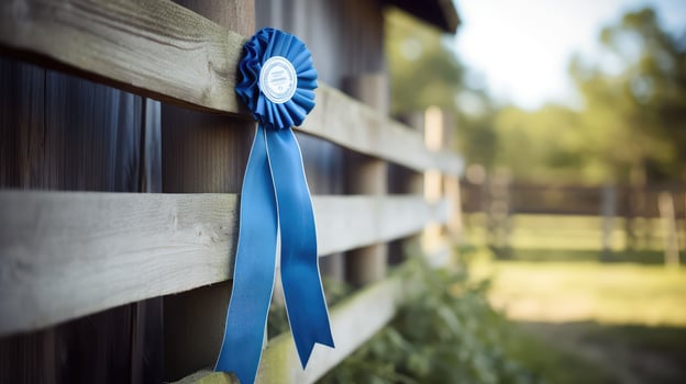 shiny blue ribbon banner photo