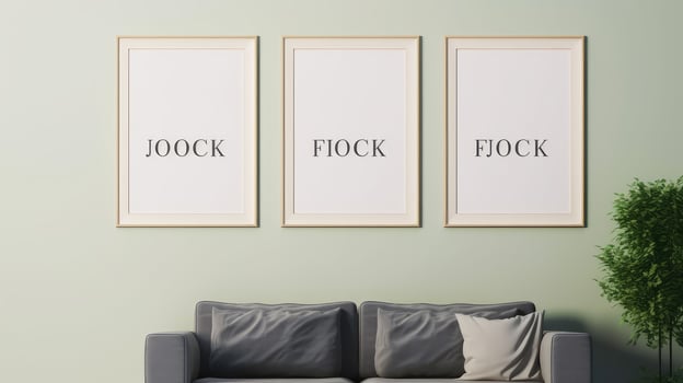 display mockup wall frame photo