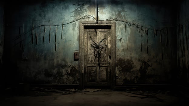 eerie scary door photo