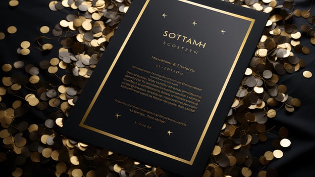 chic gold confetti black photo