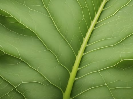 A high-resolution close-up shot of a green leaf, capturing the delicate and detailed vein patterns. photo