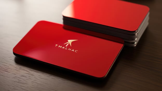 contemporary modern business card red photo