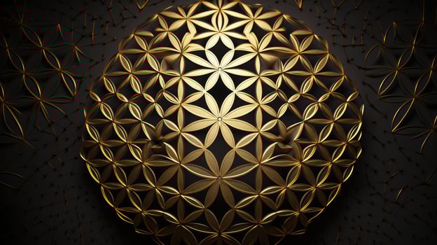 mandala flower of life gold photo