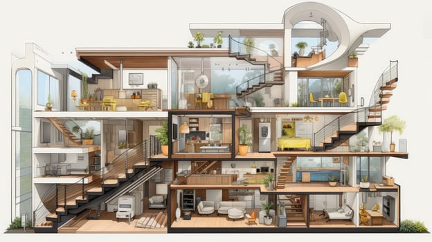 interior cross section house photo