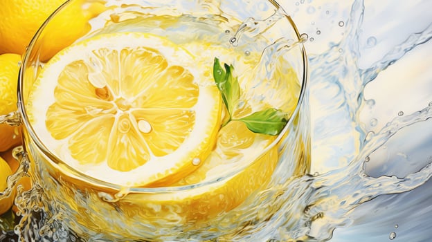 juice lemon water color photo