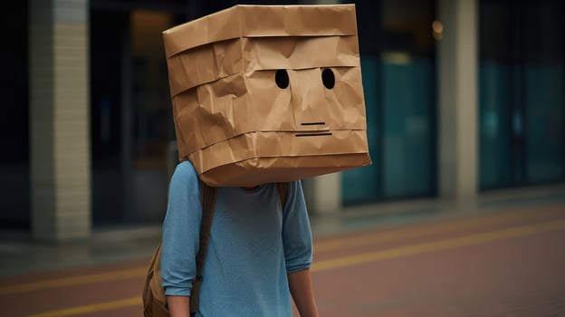 disguise bag on head photo