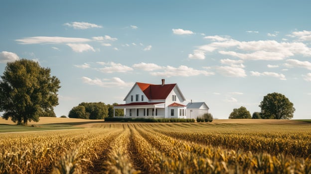 cornfields house midwest photo