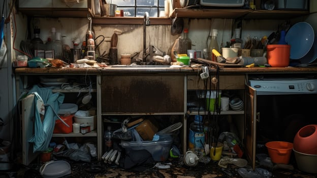 cleaning under kitchen sink photo