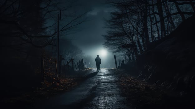 foreboding haunted road photo