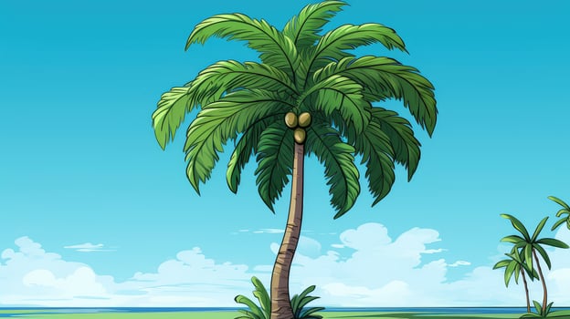 lush cartoon palm tree photo