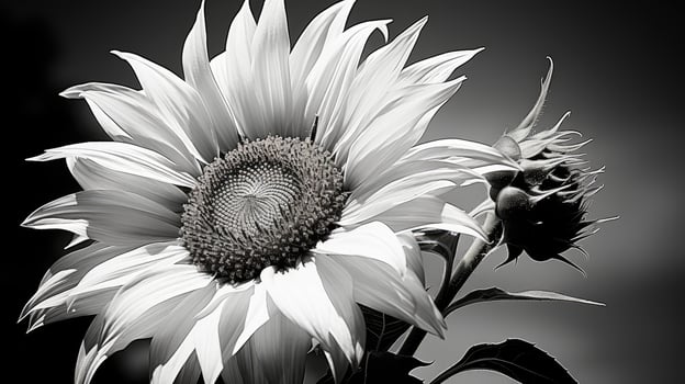 monochrome black and white floral photo