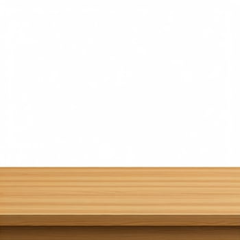 Wooden table with white background photo