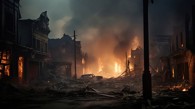 debris fire smoke damage photo