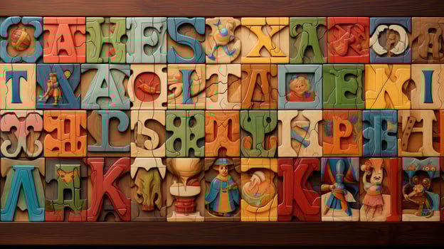 painted alphabet letters wood photo