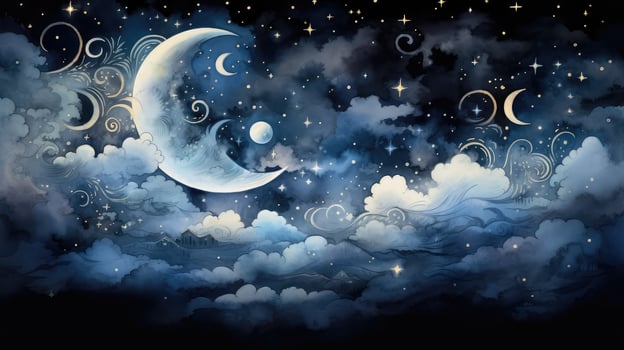 artist water color moon photo