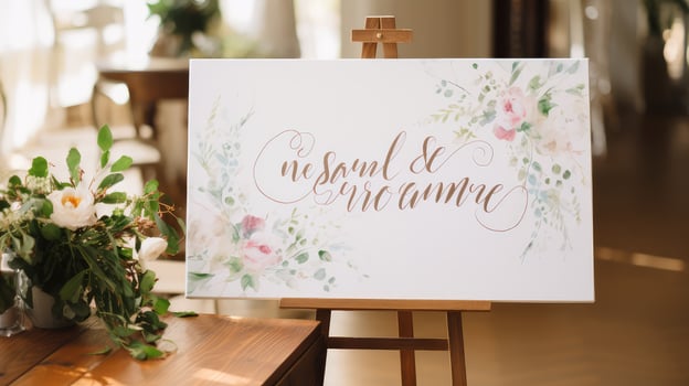 calligraphy white wood board photo