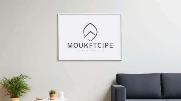 minimalist wall sign mockup photo