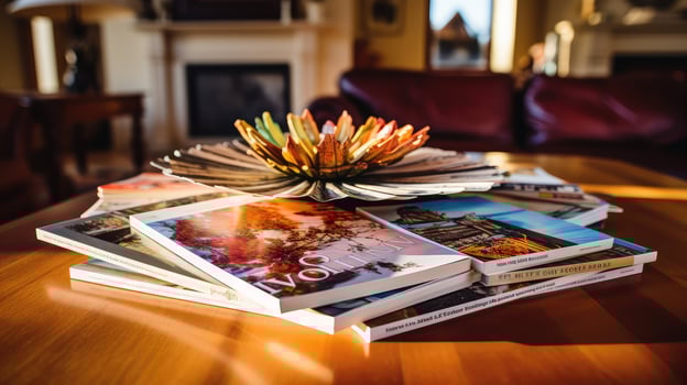 coffee magazine on a table photo