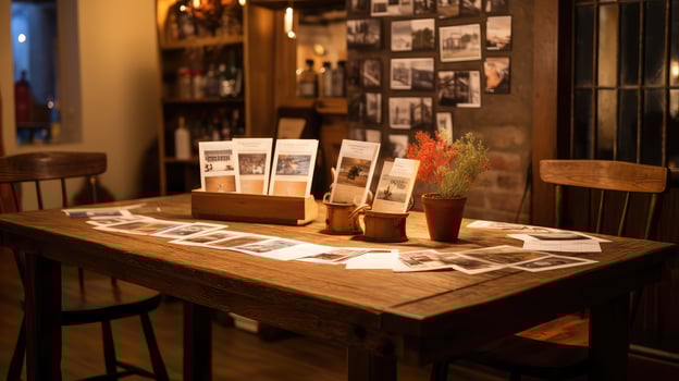 cozy post card table photo