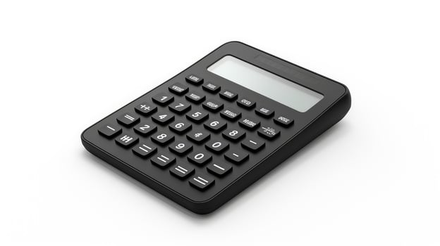 background calculator isolated on white photo