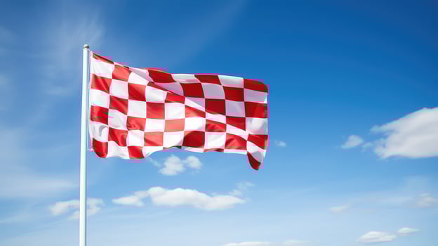 sky red and white check photo