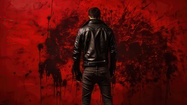 leather black and red grunge photo