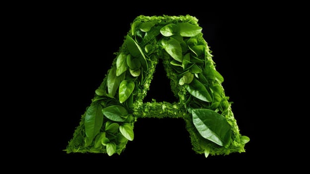 design green leaf letters photo