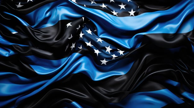 symbolism black and blue american flag photo