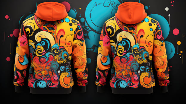 vibrant black hoodie front and back photo