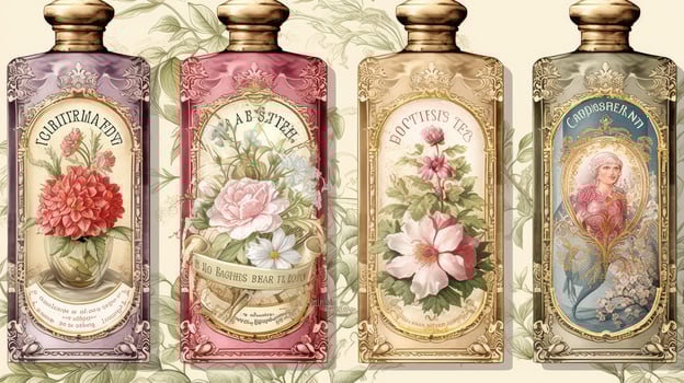 glamour vintage bottle label photo