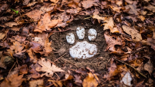 forest white paw print photo