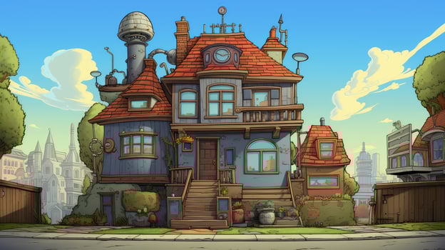 oversized big house cartoon photo