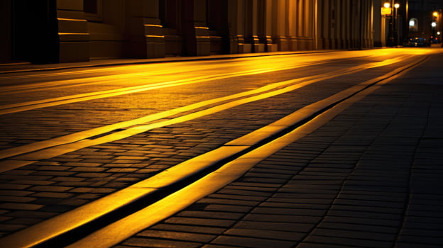 glow yellow lines road photo